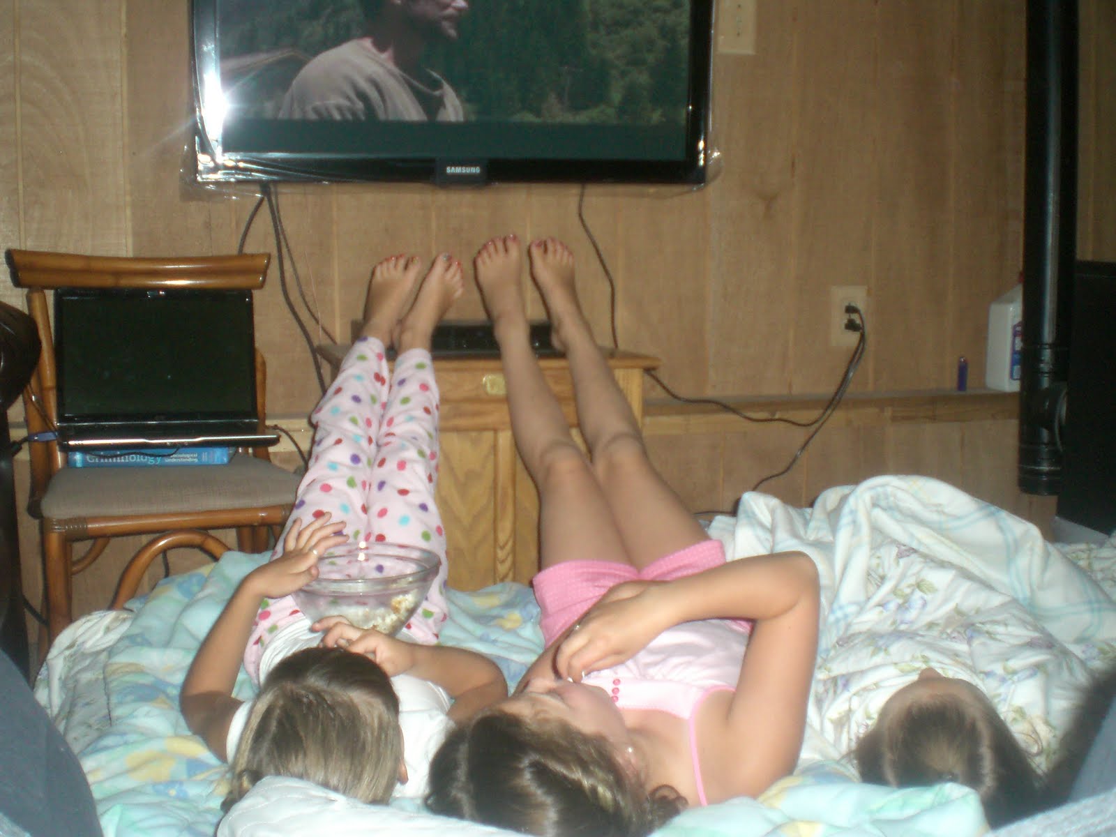 Late night movie and popcorn!